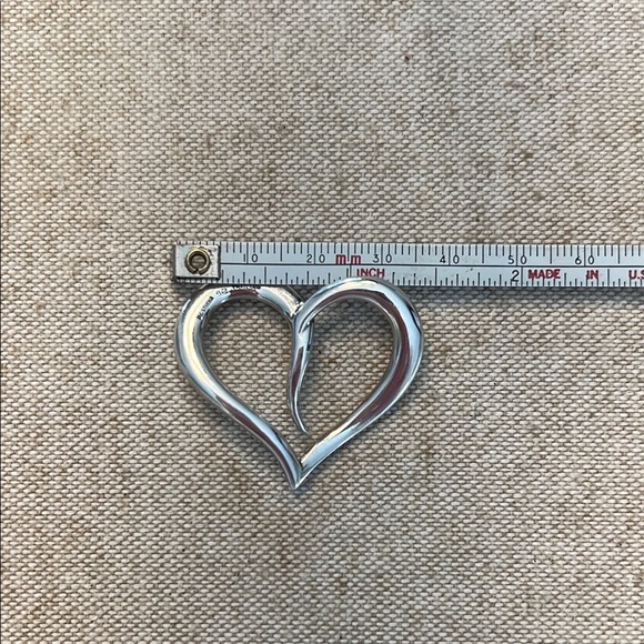 Sterling Silver Open Heart-Shaped Pendant - Picture 4 of 5